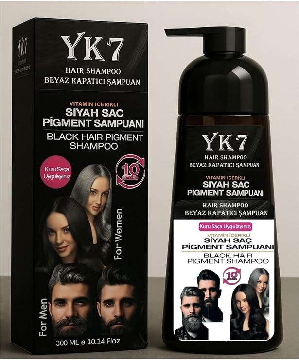 Beyaz Kapatıcı Şampuan, Saç Siyahlaştıran Şampuan 300 ml. (Siyah)