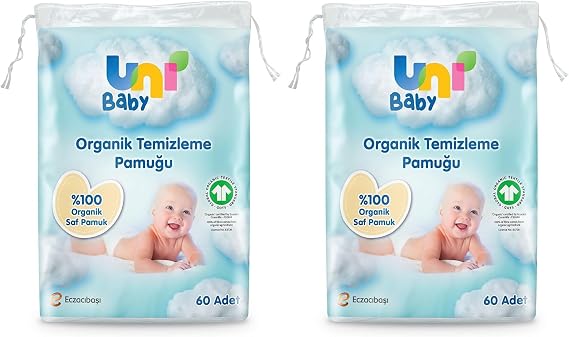 Uni Baby Bebek Temizleme Pamuğu 60 Adet 2li paket
