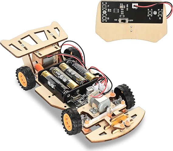 Self-Centering Steering Remote Control Car,STEM Projects for Kids Ages 8-12,Engineering kit, DIY rc car kit, STEM Kits for Kids Ages 8-12