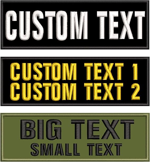 Customized Name Patch, 2PCS Personalized Large Patches Hook Loop Fastener