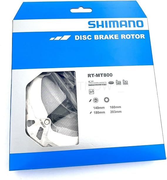 SHIMANO Deore XT RT-MT800 disc rotor with internal lockring, Ice Tech FREEZA, 180 mm, IRTMT800MI, Silber