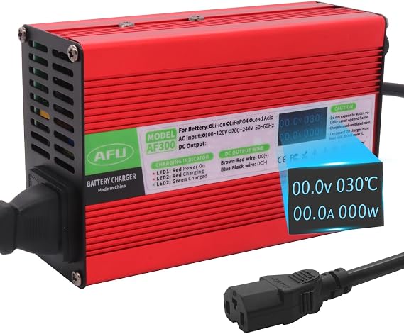 72V 3A Lead Acid Battery Charger 82.8V Charger with OLED Charging Display for Lead Acid AGM Gel VRLA OPZV Battery 72V Battery Charger