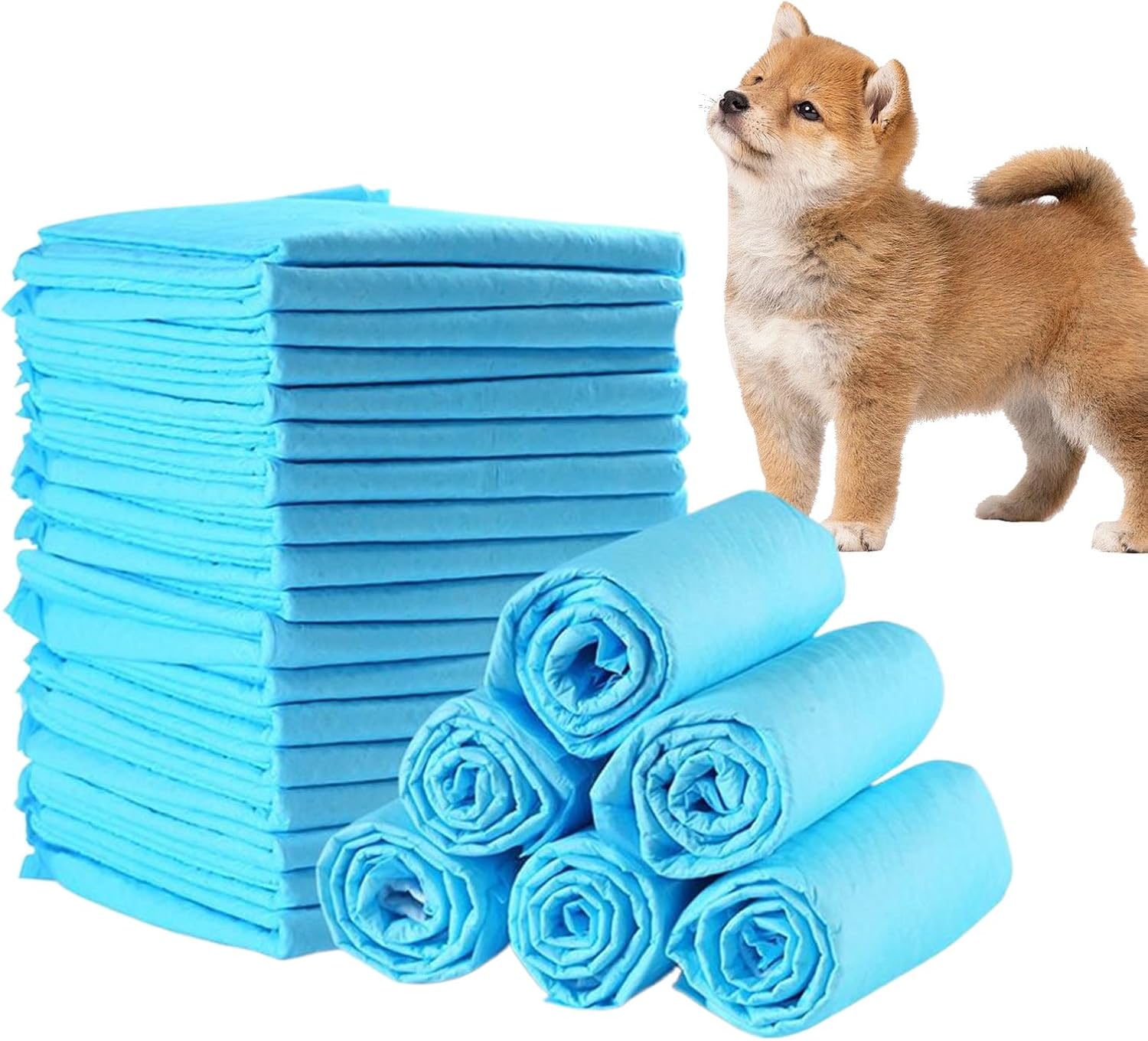 Dog Pee Pads | Dog Potty Training Pads | 100-Count Ultra Absorbent Odor Eliminating Potty Training Housebreaking Pet Supplies for Indoor Floor Outdoor Travel Playpen Kennel