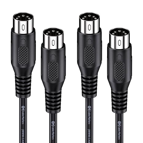 Cable Matters 2-Pack 5 Pin DIN MIDI Cable, 5 Pin MIDI Cable, 3ft | For MIDI Keyboards and Controllers, 5-Pin DIN Male Connectors, Flexible PVC Jacket