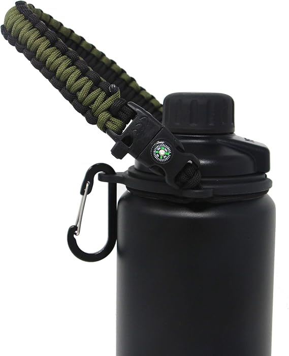 One MissionX Paracord Handle for YETI Rambler 46oz 36oz 26oz 64oz 18oz 12oz Water Bottles, Durable Carrier Strap - Holder