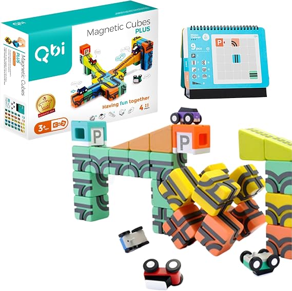 Qbitoy PLUS 33 Piece 4 Cars Kids Design Award Winner Challenge Card for Ages 3 and Up