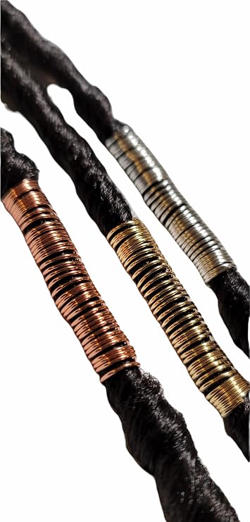 Bead It Wear It Love It 1 Long Copper Dreadlock Coils Wire Wrapped Loc Jewelry Beads For Braids Twists Natural Hair Cuffs Handmade Accessories (Silver)