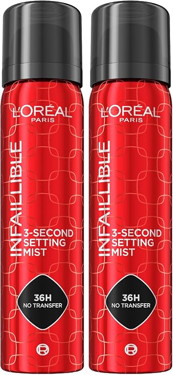 L'Oreal Paris Infaillible 3-Second Makyaj Sabitleme Spreyi (2 paketi)