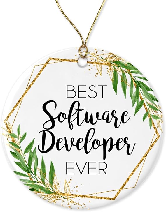 Software Developer Christmas Ornament - Gift for Software Developer - World's Best Software Developer - Best Software Developer Ever Printed on One Side