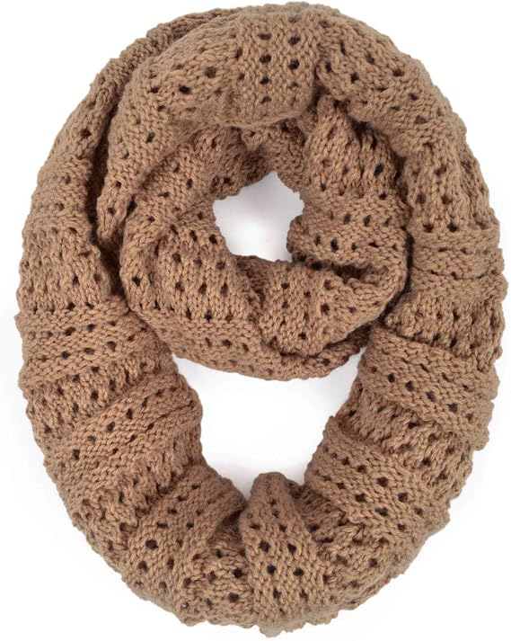 TrendsBlue Premium Winter Mesh Knit Infinity Loop Scarf