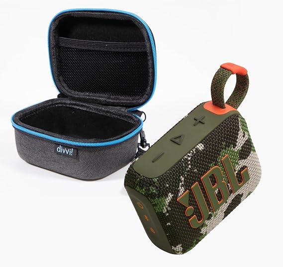 JBL GO 4 Portable Bluetooth Speaker & divvi GO Protective Hardshell Case - Camo
