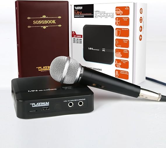 THE PLATINUM KARAOKE Machine KS10 32G Mini SD Card for Kids and Adults with Microphone and Songbook, 21,000+ English and OPM Songs, Karaoke Portable System for TV, Home Theater System, Party