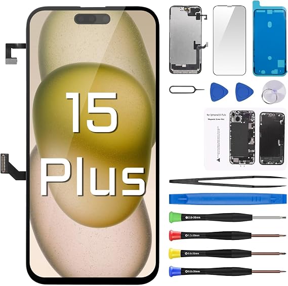 for iPhone 15 Plus Screen Replacement with Earpiece 6.7" LCD