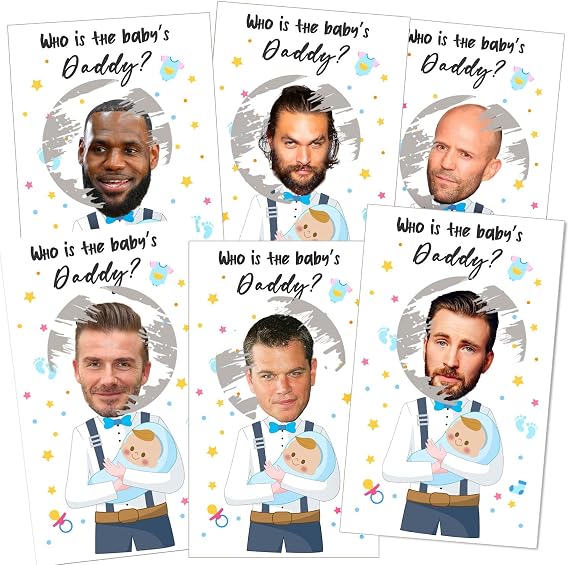 Ggjgrpx Funny Baby Shower Scratch Off Game Cards, Scratch Off Lottery Ticket Raffle, Great Party Icebreak Game Ideas for Baby Shower, who is The Baby's Daddy, Party Decor 40, White