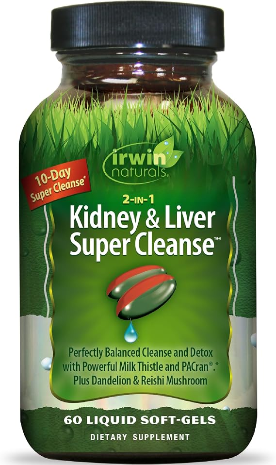 Irwin Naturals 2-in-1 Kidney & Liver Super Cleanse 60 Softgels
