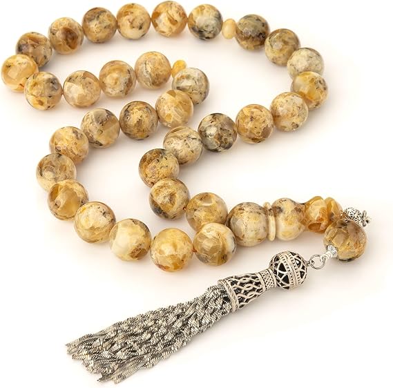 Amber Tasbih|33 Islamic Prayer Beads, 68g|Handmade Amber Misbaha|Sibha| Collectible Amber Rosary Gift|