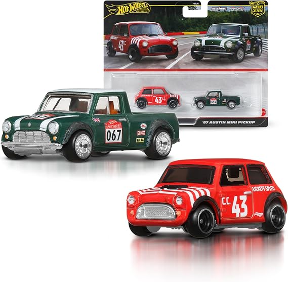 Hot Wheels Premium Car Culture 2 Pack 1:64 Scale Unique Compilations Real Riders Tires Metal Body Toy for Collectors JBK97