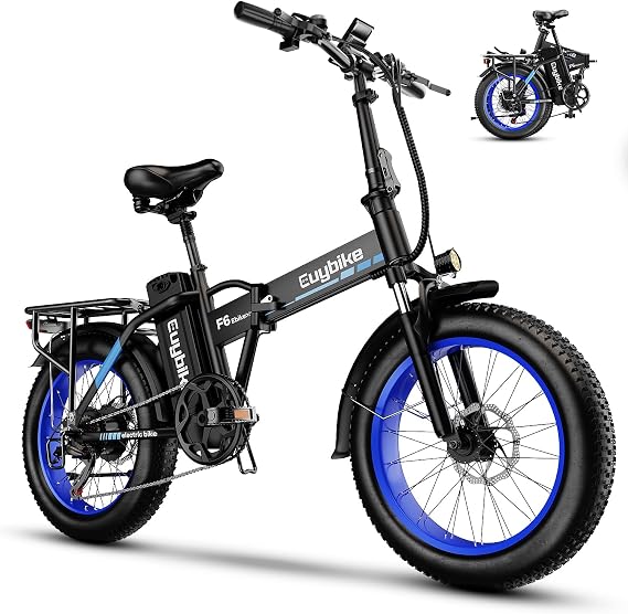 1000W Folding Electric Bike,48V 20AH Removable Battery E Bike,80 Miles Max Range Electric Bike for Adults,20" Fat Tire Foldable ebike,Adult Electric Bicycle for Commute Beach Snow