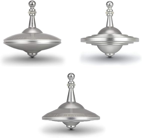 UFO Tops Roswell Metal Spinning Top Toy - Helix Nebula Edition (Top and LightRay Base)