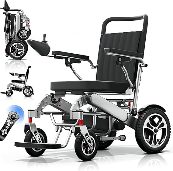Airline Approved Electric Wheelchair for Adults Power Wheelchair with Removable Battery Liftable Armrest Lightweight Foldable Motorized Wheelchair 30A