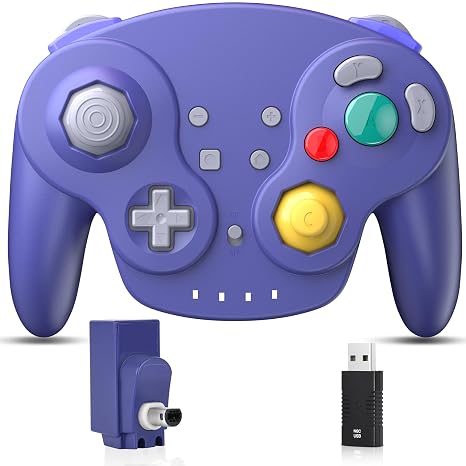 2.4 GHz Wireless GameCube Controller for Switch 1 & 2, NGC Console, Indigo