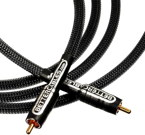 Silver Serpent Carbon Edition Low Frequency Subwoofer Audio Interconnect Cable - High-End, High-Performance, Premium Hi-Fi Audio - 10 Feet