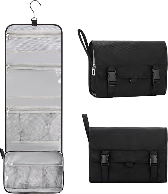 Relavel Travel Hanging Toiletry Bag for Men Women Travel Kit Shaving Bag