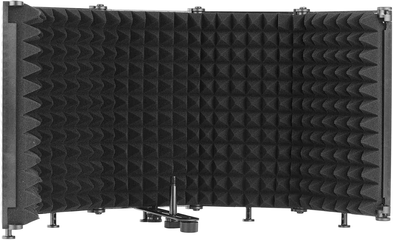 Foldable Mic Isolation Shield, 5-Panel Professional Sound Shield Vocal Booth with Noise Reduction Sound Absorbing Foam Plastice Material for Recording Production/Network Karaoke/Chat