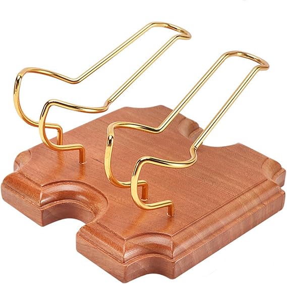 Wooden Pipe Stand Holder, Pipe Stand Display with 1 Metal Slots, Family Home Pipe Accessories