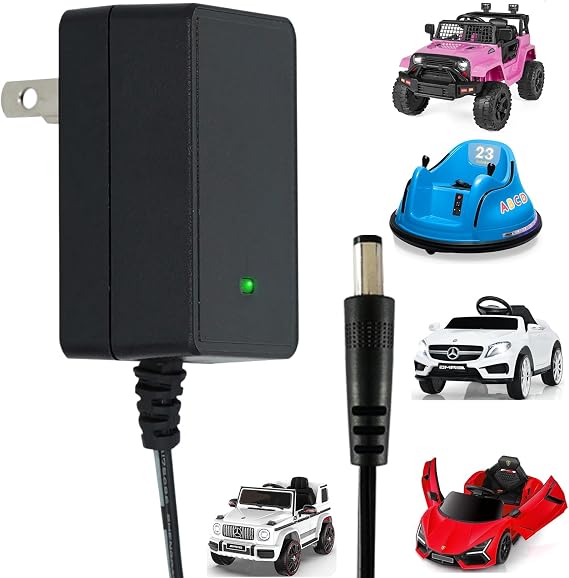 12V Charger for Kids Ride On Toys Car 12 Volt Battery Charger for Best Choice Products Wrangler SUV Kidzone Bumper Car Kid Trax Dynacraft ATV Quad Electric Vehicles Universa Power Adapter