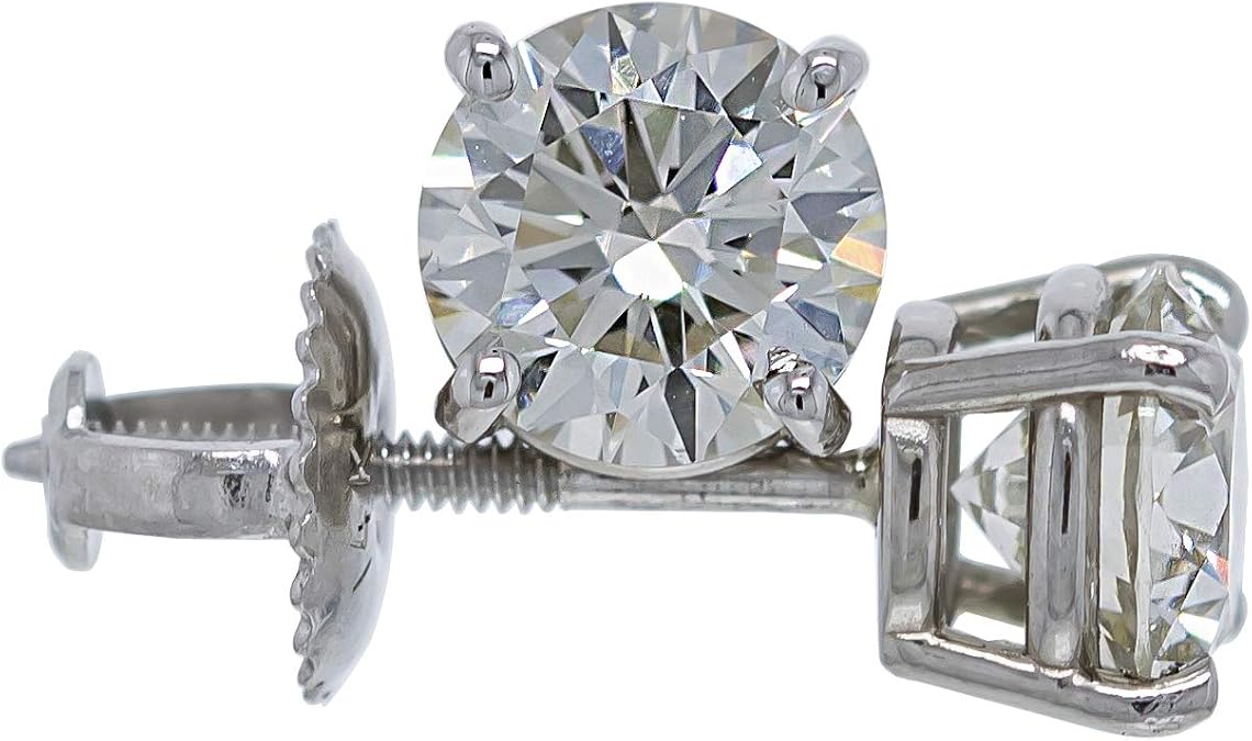 IGI Certified 1.5 cttw Lab Created Womens Diamond Stud Earrings 14k White Gold VS2-SI1