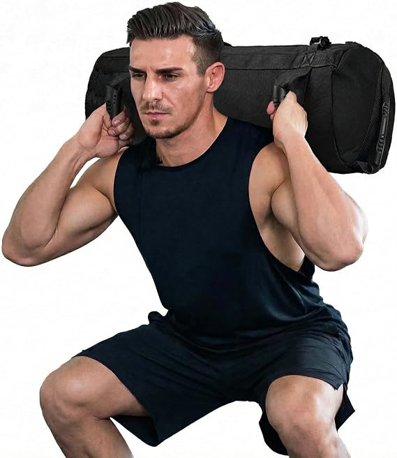 Taeku Fitness Sandbag with Handles, Adjustable Weight Training Bag | 1000D Oxford Fabric, Six Handles, Three Filler Bags, Adjustable Weight, Waterproof, Home Gym & MMA
