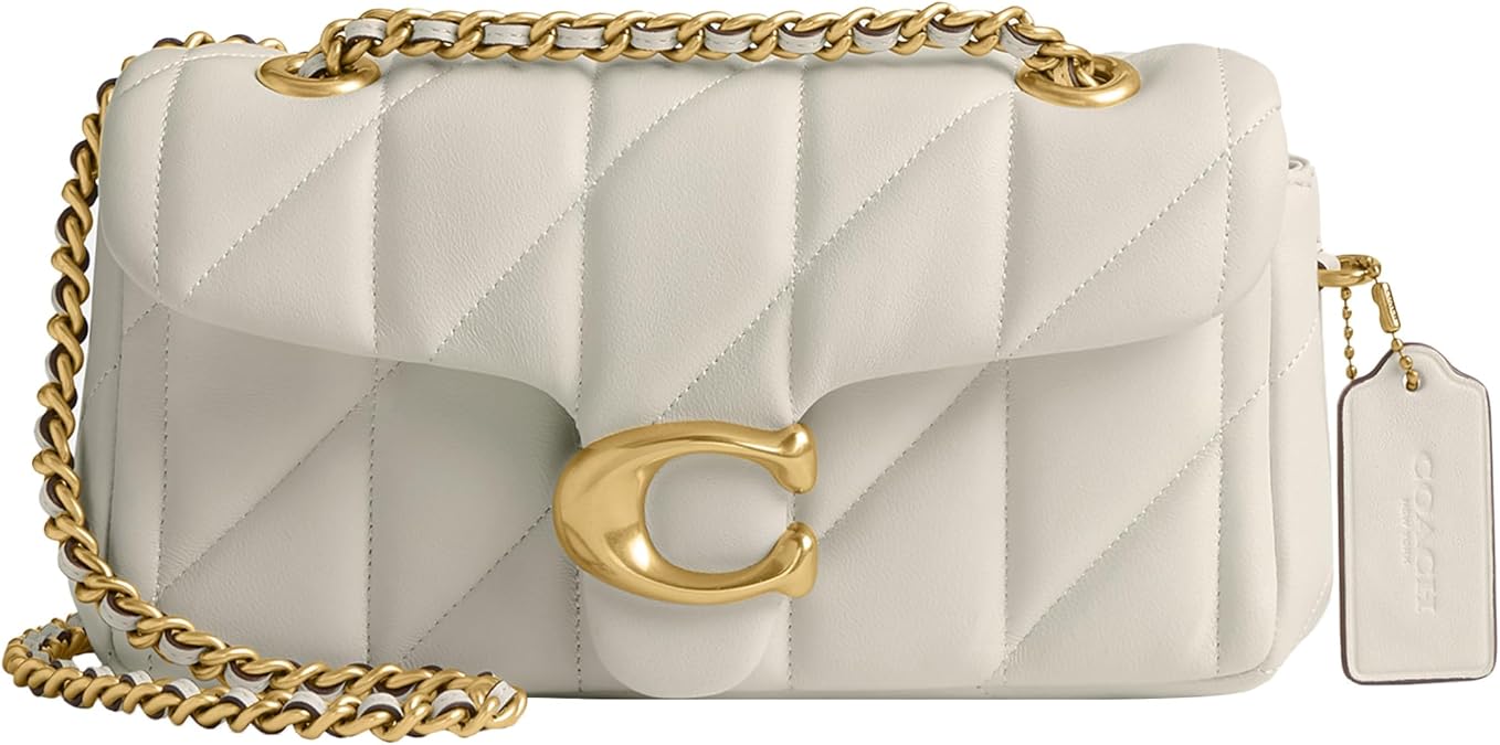 Coach Women's Quilted Tabby Shoulder Bag 20 with Chain, B4/Chalk, S