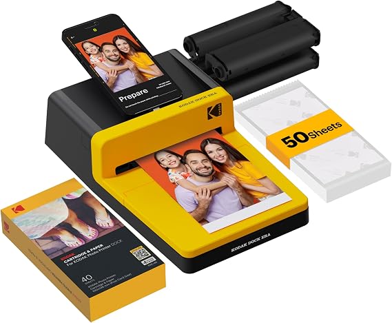 KODAK Dock ERA 4x6 Photo Printer, Smartphone Docking, 4PASS, 50 Sheets