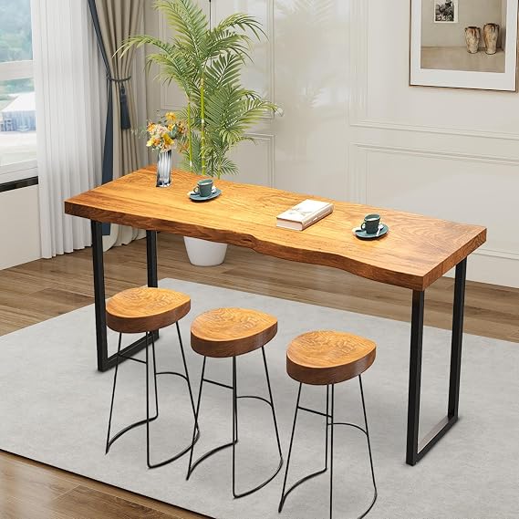 Bar Table, 47.2'' Narrow Bar Height Table, Industrial Bar Height Tables, Solid Wood Rectangular High Top Counter Height Bar Tables for Kitchen Dining Room (47.2in)