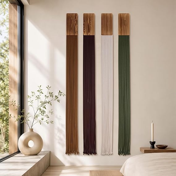 Mokof Boho Macrame Wall Hanging Decor for Living Room Bedroom, 71", 4 Pack