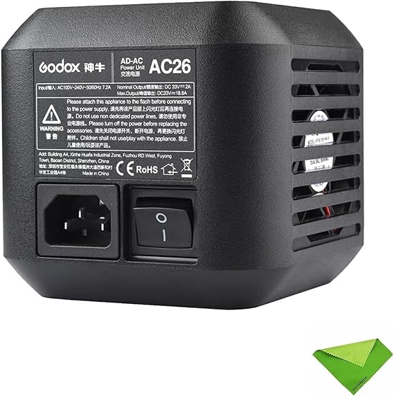 EACHSHOT Godox AC-26 Adapter for AD600Pro AD600 PRO II AD800 Pro, for Flashpoint XPLOR 600 Pro, XPLOR 600 PRO II, XPLOR 800 Pro Outdoor Flash Monolights Speedlight (Godox AC-26)