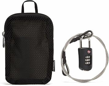 Pacsafe Prosafe 1000 Combination Lock with Steel Cable, Black