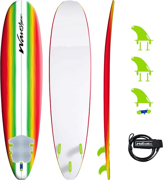 Wavestorm 8' Classic Longboard Surfboard 3 Color Pinline