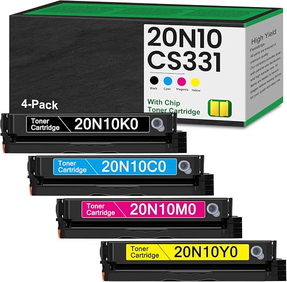 CS331 CX331 CS431 CX431 High-Yield Remanufactured Toner Cartridge 4-Pack | Replacement for Lexmark 20N10K0 20N10C0 20N10M0 20N10Y0 for CS331dw CS431dw Printer 20N10 Black Cyan Magenta Yellow Toner