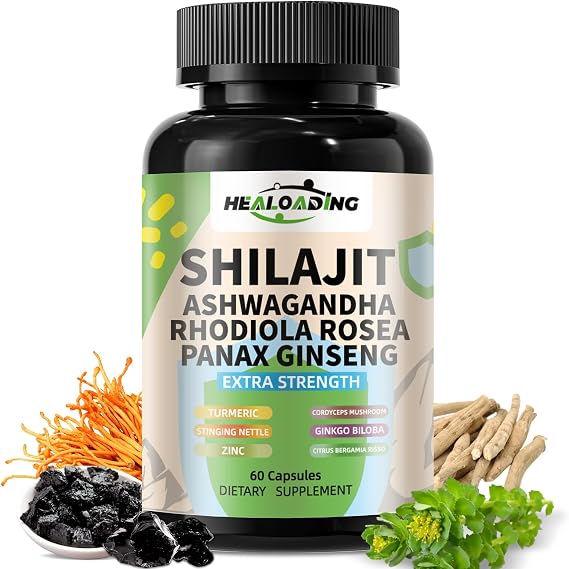 Himalayan Shilajit Capsules:Purified Himalayan Shilajit Extract - Natural Energy & Stamina Support-Vegan, Non-GMO Ancient Fulvic Acid & Humic Acid Natural 60 Capsules