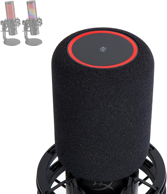 SUNMON QuadCast 2 Mic Pop Filter, Mic Windscreen Compatible with HyperX QuadCast 2 Microphone - Mic Foam Noise Reduction,Improved Sound Quality