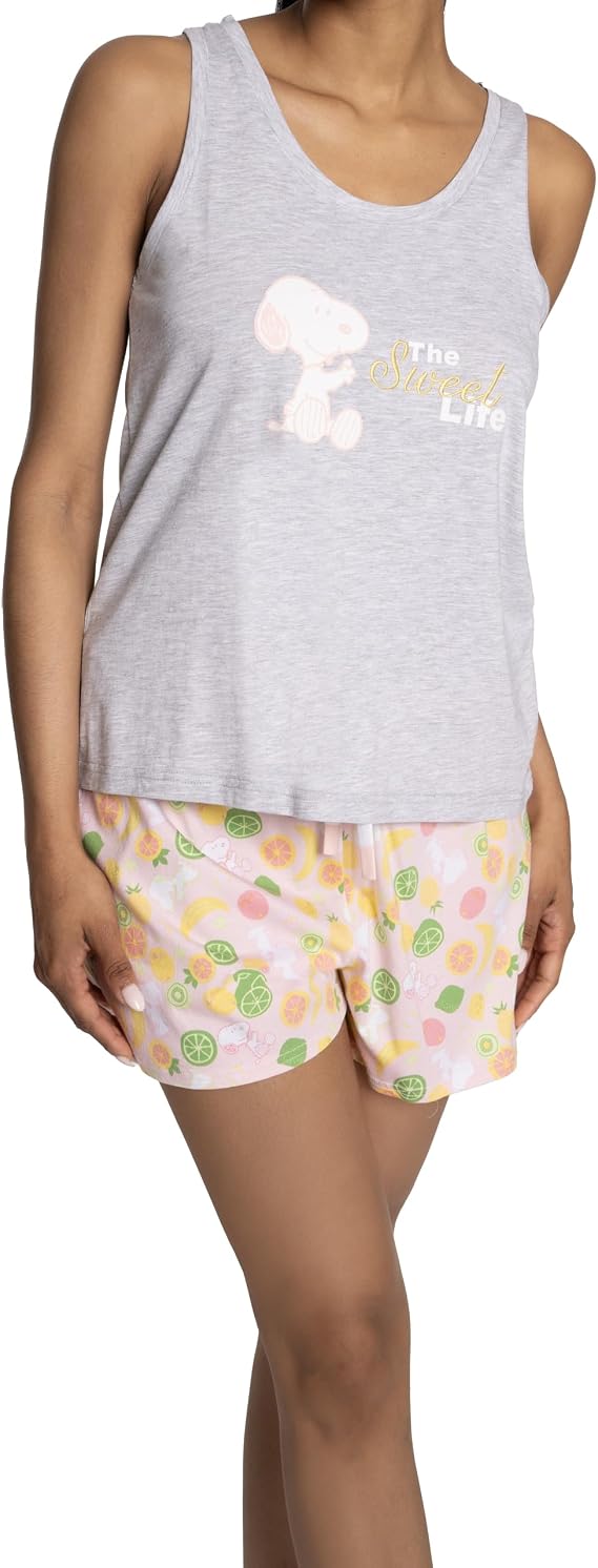 Peanuts Women's Tank and Drawstring Short 2pc Pj Set