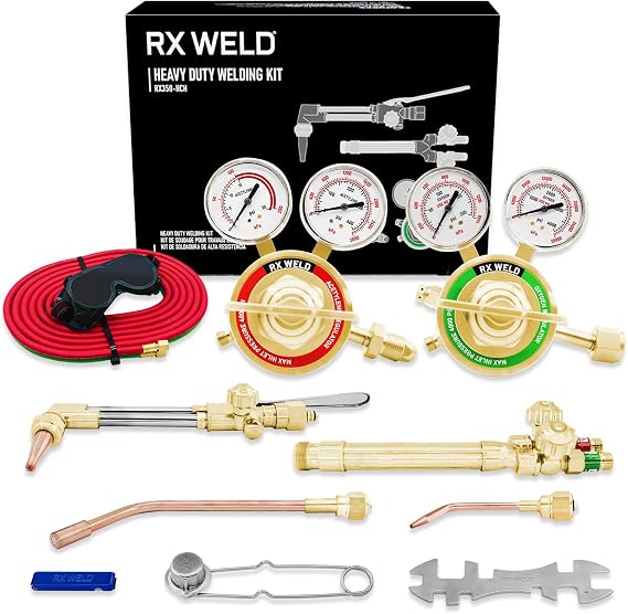 RX WELD Heavy Duty Oxy Acetylene Torch Kit with Check Valves