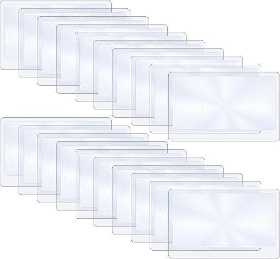 HESTYA 3X Credit Card Magnifier Fresnel Lens, Pocket Wallet Sheet, 20 Pcs