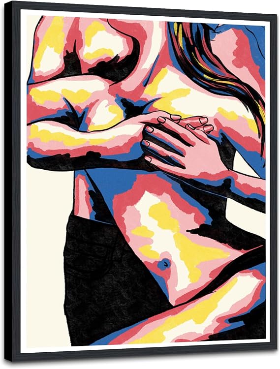 Sexy Woman Posters Black Women Pictures Prints Artwork Living Room Bathroom Bedroom Decoration Wooden Framed 12x16in
