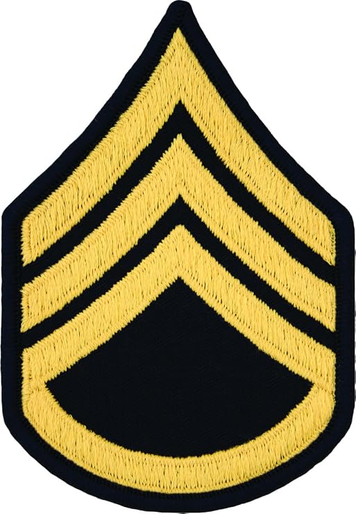 Staff Sergeant E-6 Army Chevrons - Gold on Blue (Female)