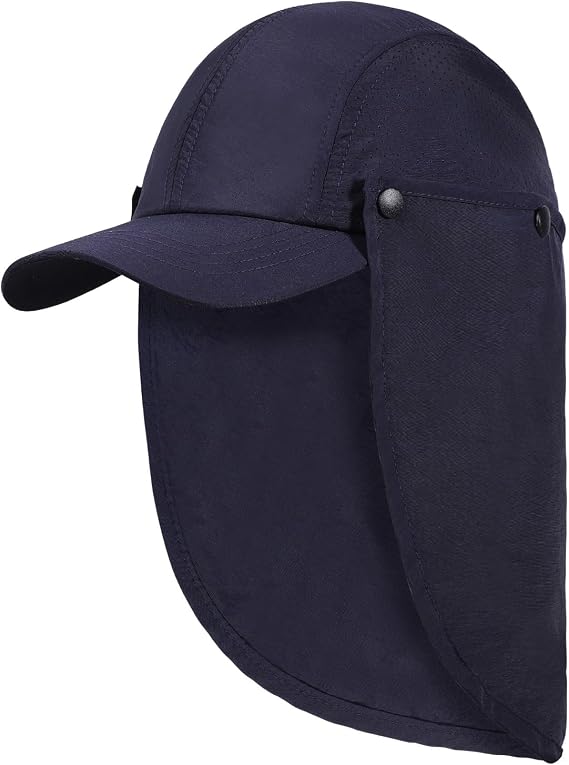Mens L/XL/XXL Sun Hat with Removable Neck Flap UPF 50+ Fishing Hat