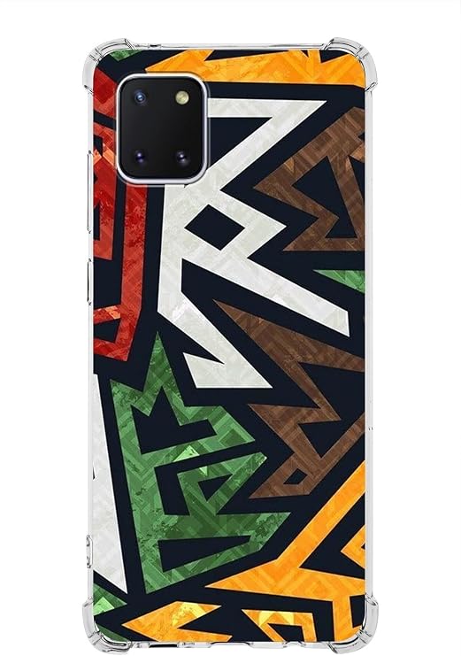 PrintiFy Samsung Galaxy Note 10 Lite Köşe Korumalı Antişok Kapak Grafiti Tasarımlı Şeffaf Kılıf