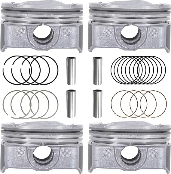 Engine Piston & Pin & Ring Set Fits for Hyundai Accent Kia Rio 1.6L DOHC 2012 2013 2014 2015 2016 2017, OE#23041-2B600, 23041-2B610, 23041-2B620, 23410-2B600